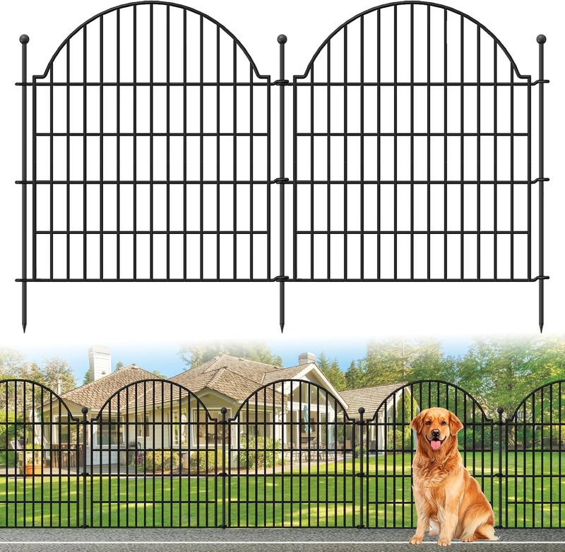 Blingluck Decorative Metal Garden Fence 5 Panels, 32in (H) x 11.8ft (L) No Dig Dog Fence Outdoor for Yard, Temporary Rustproof Metal Wire Rabbit Dog Garden Border Fencing for Patio - Image 1